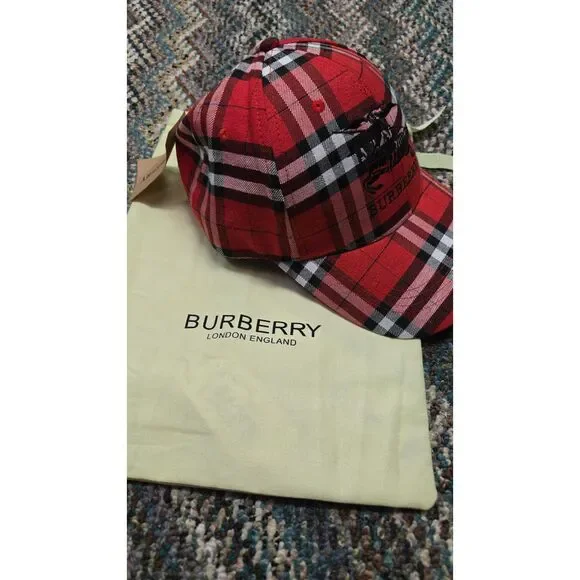 Burberry Red Nova Check Cap